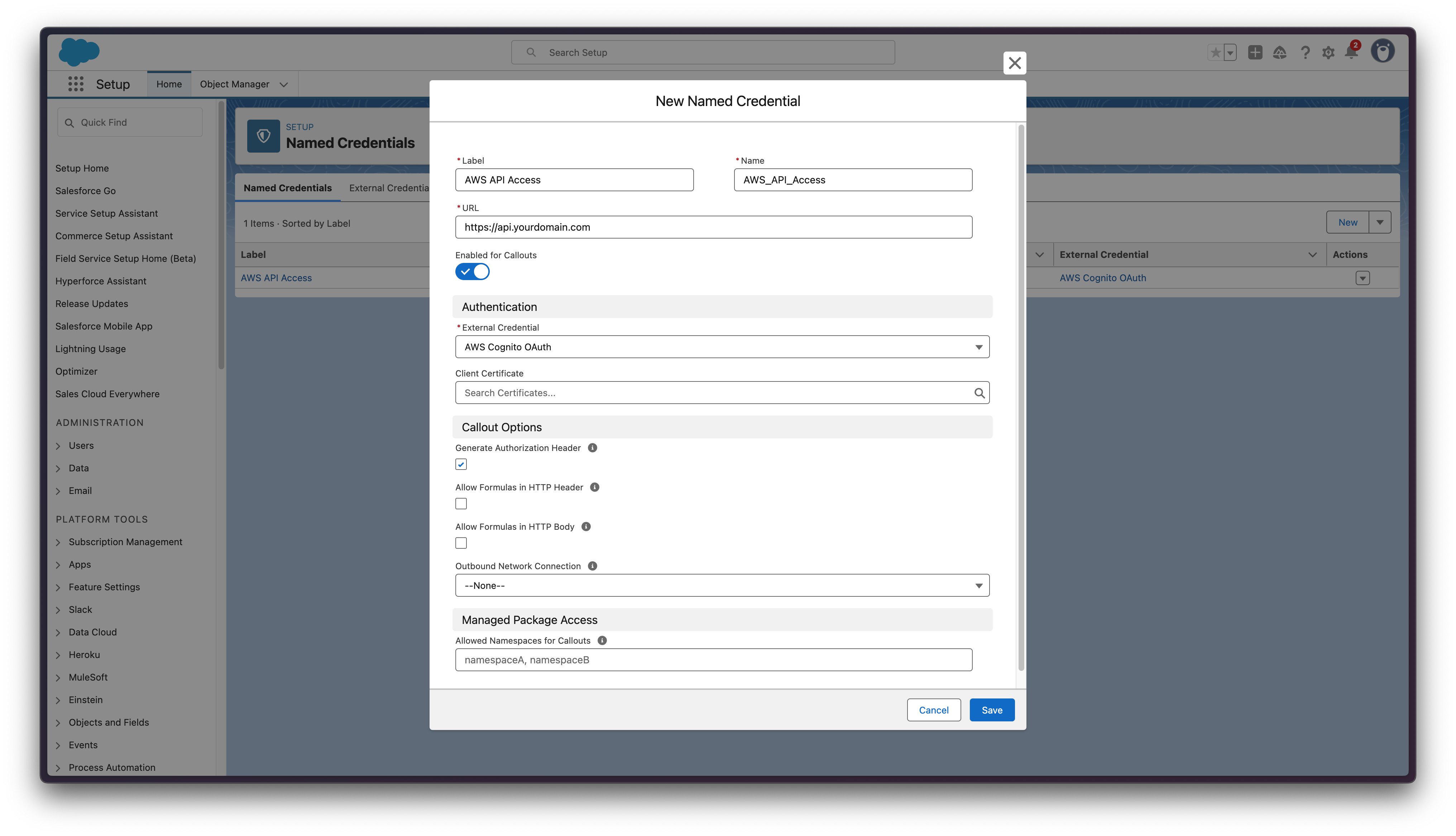 External Credential
